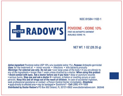 Principal Display Panel – 1 oz. Tube - Dr Radow Povidone 1oz tube